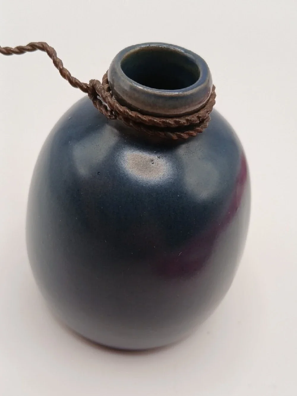 Honey & Me Small Blue Ceramic Vase with Wire Star